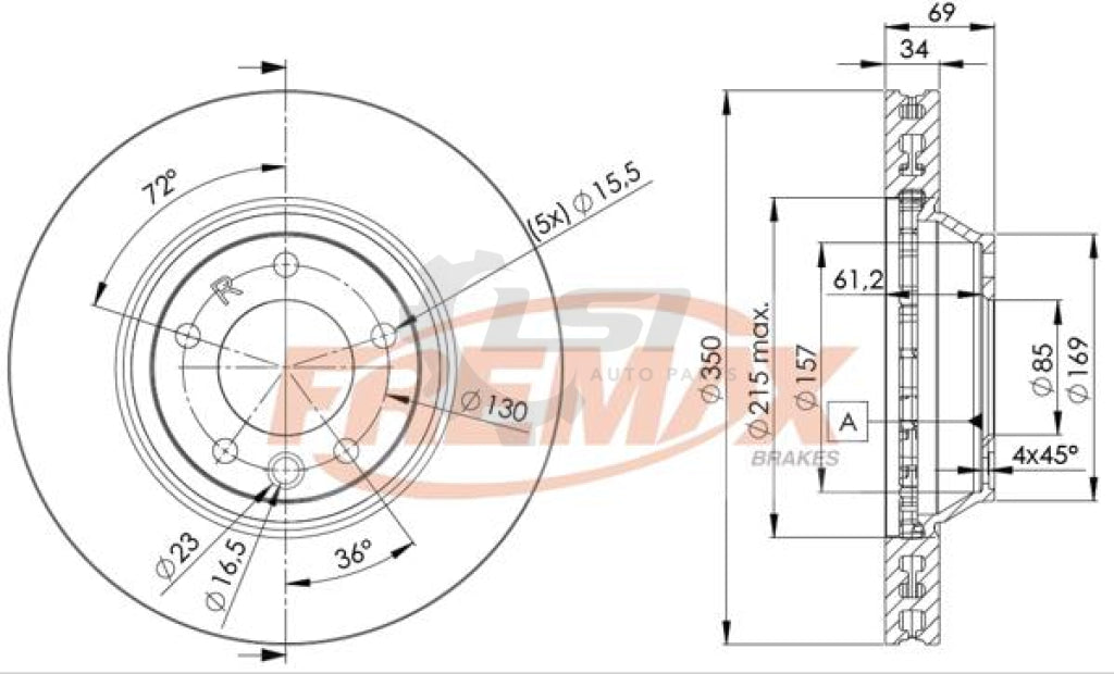 Front And Rear Brake Disc Rotors Pack For Audi Q7 Vw Toureg Porsche Cayenne Kit