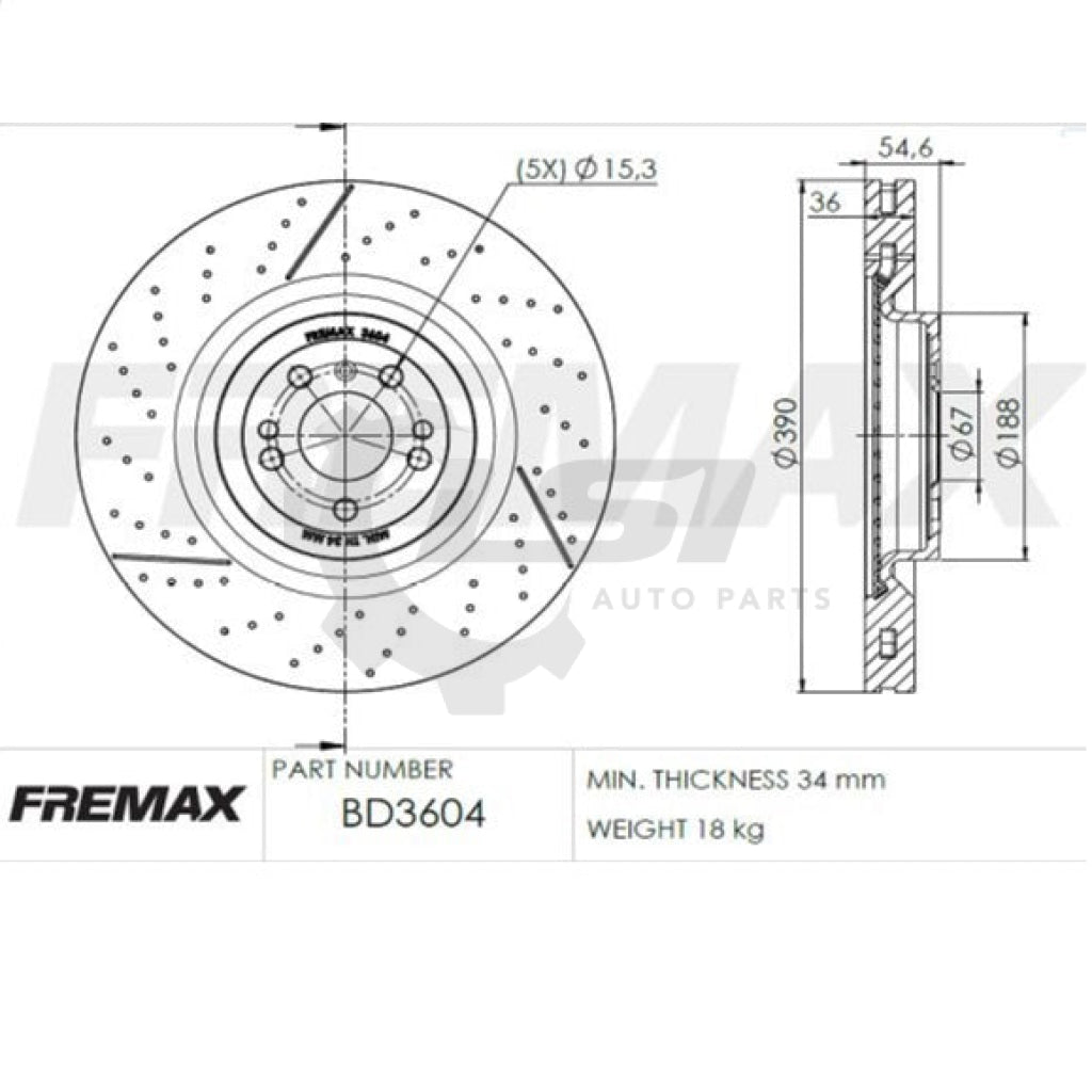 Front And Rear Brake Pads Disc Rotor Set For Mb Gle63Amg W292 X166 2015-2019 390Mm Brake Kit