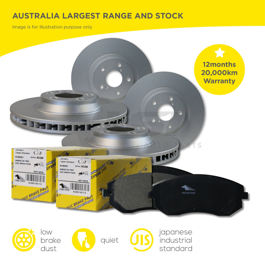 Front And Rear Brake Pads + Rotors Full Set For Chrysler Pt Crusier 2002-2004 Disc Kit