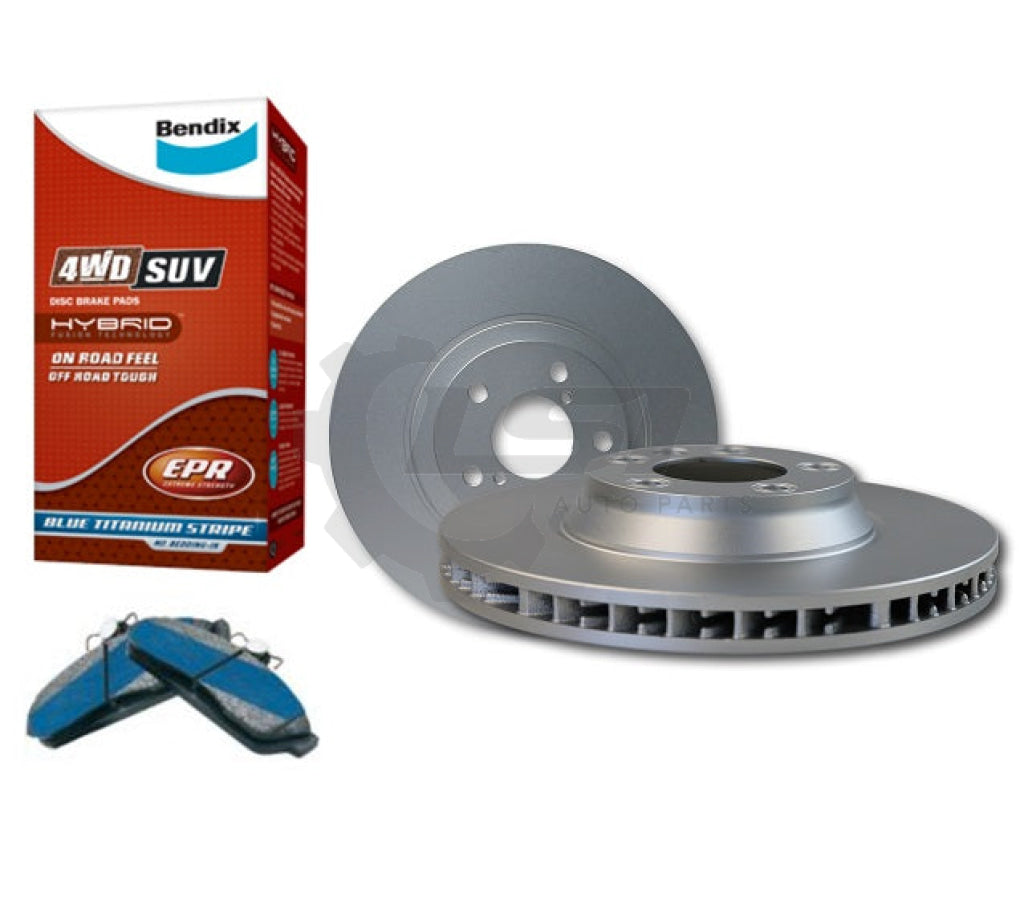 Front Bendix 4Wd Brake Pads And 314Mm Rotors Set For Mitsubishi Pajero Nl 97-00 Disc Kit