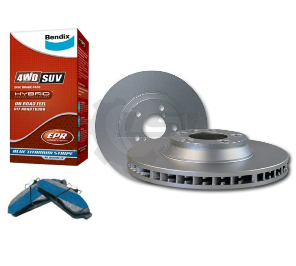 Front Bendix Brake Pads And Disc Rotors For Mitsubishi Triton Ml Mn 07-15 Kit
