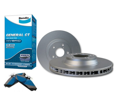 Front Bendix Brake Pads And Disc Rotors Set For Mazda 2 De 2007 - Kit