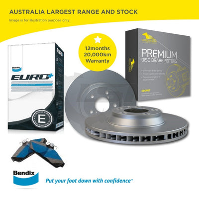 Front Bendix Brake Pads + Disc Rotor For Mercedes Benz E200 E240 E280 E320 W211 Kit