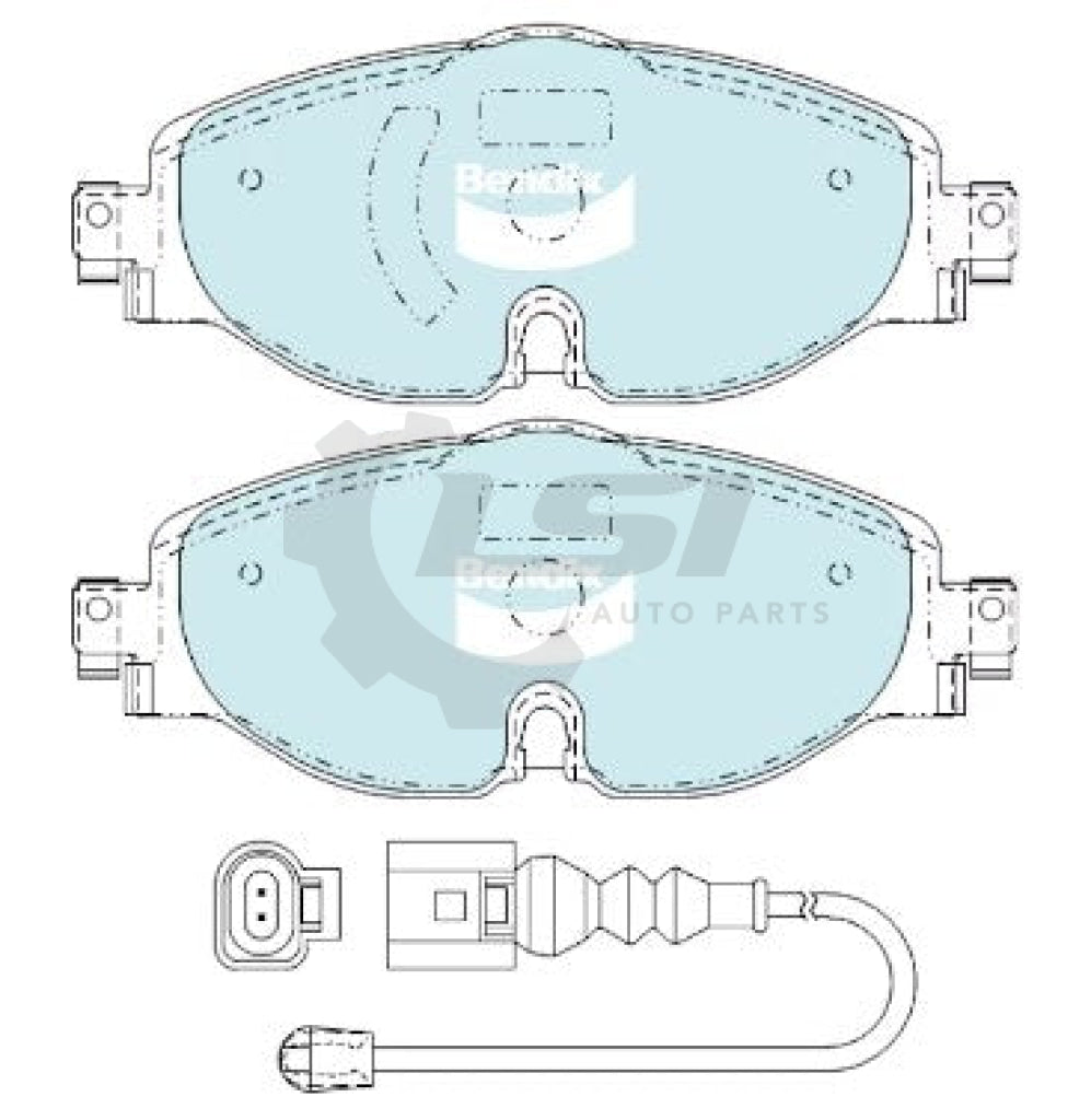 Front Bendix Euro Brake Pads And 288Mm Disc Rotors Set For Audi A3 8V 2013-2018 Kit