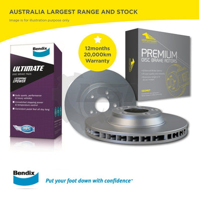 Front Bendix Ult Brake Pad And 355Mm Disc Rotor For Commodore Ve Vf Ss Redline Kit