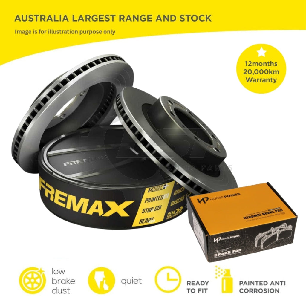 Front Brake Disc Rotors and Ceramic Brake Pads for Mazda 3 BM BN 13-19 280mm Disc Brake Kit