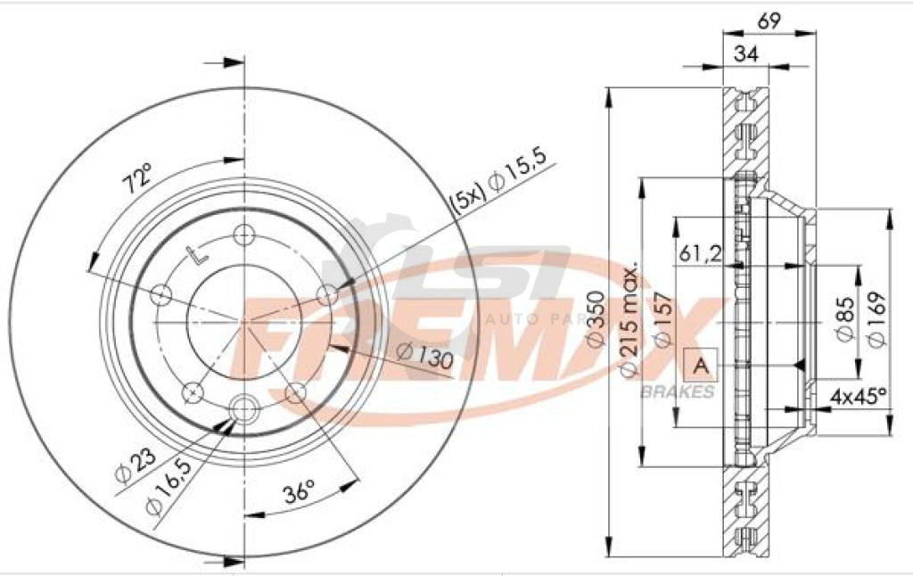 Front Brake Disc Rotors For Audi Q7 Vw Toureg Porsche Cayenne Kit