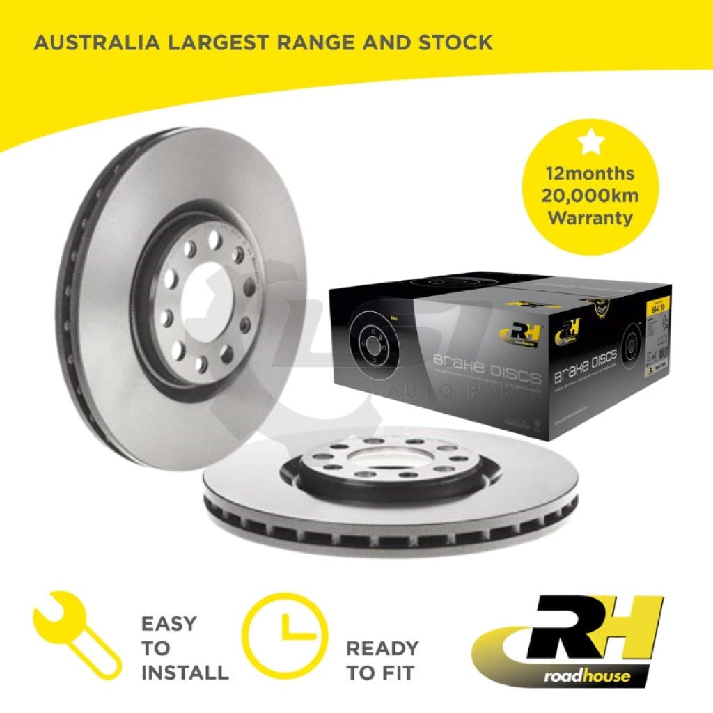 Front Brake Disc Rotors pair for Jeep Compass M6 2.0 2.4 18-25 & Renegade 15-20 Brake Disc Rotors
