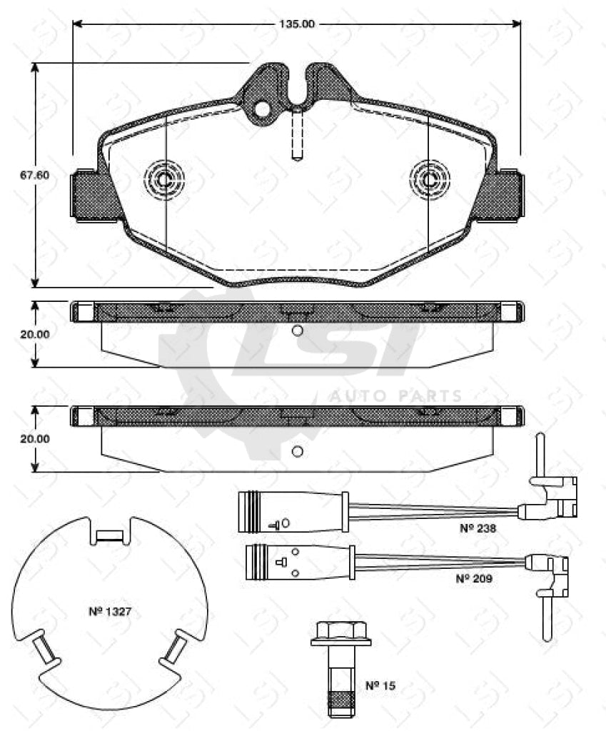 Front Brake Pad + Disc Rotor For Mercedes Benz E200 E240 E280 E320 W211 Wo Sport Kit
