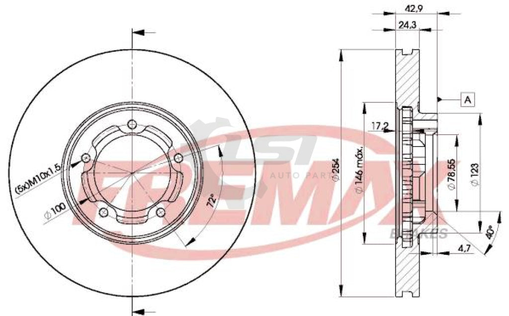 Front Brake Pads And Disc Rotors Set For Ford Transit Vf Vg 96-98 Kit