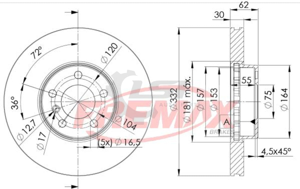 Front Brake Pads And Disc Rotors W/ Sensor Set For Bmw X5 F15 332Mm Front Kit