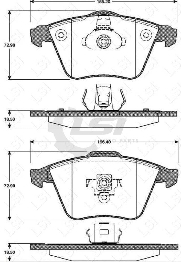 Front Disc Brake Pads Set Of 4 Pieces