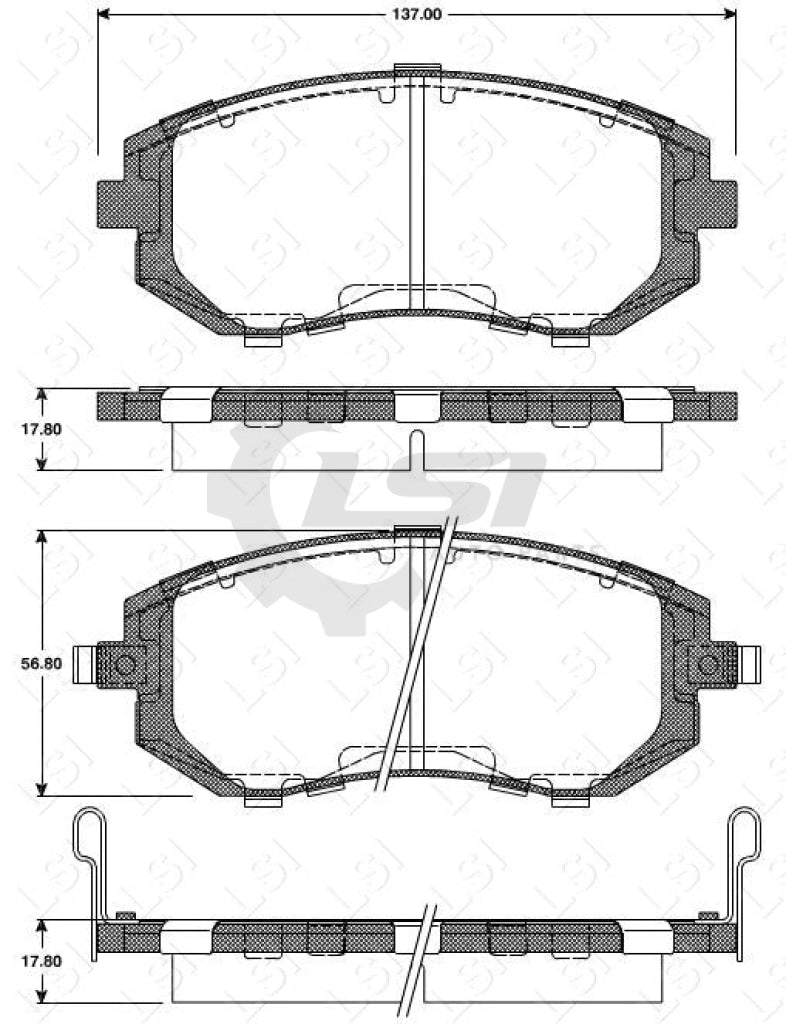 Front Disc Brake Pads Set Of 4 Pieces