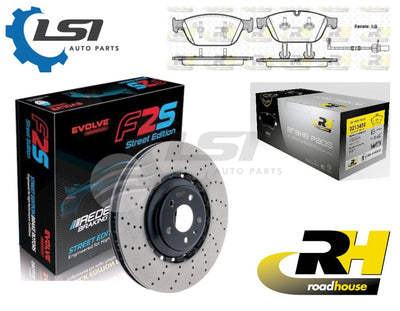 Front Cross Drilled Discs + Brake Pads Sensor For Audi Sq5 8R 14-17 380Mm Disc Kit
