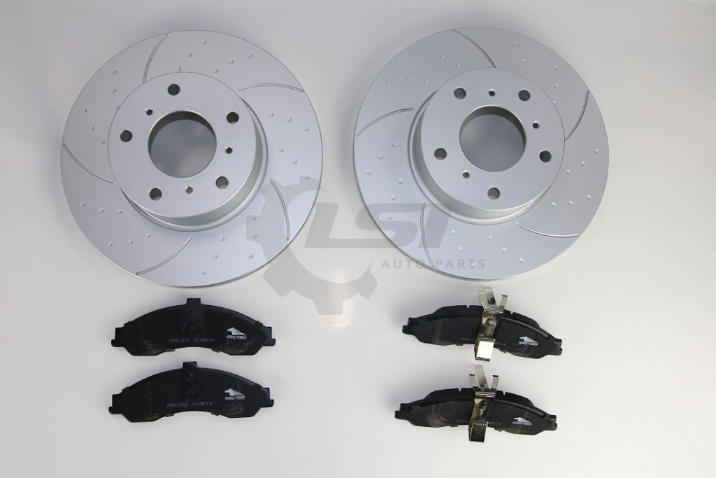 Front Dimple Slotted Rotors And Brake Pads For Holden Monaro Cv6 Cv8 2001-04 Disc Kit