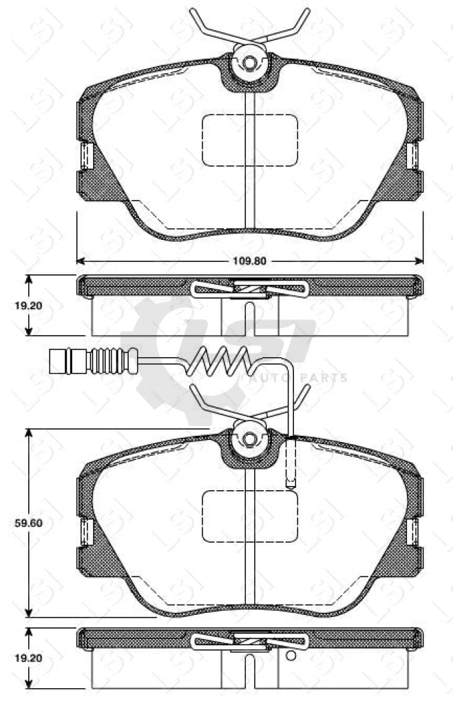 Front Disc Rotor And Brake Pads With Sensors For Mb W124 2.2L 93-96 Kit