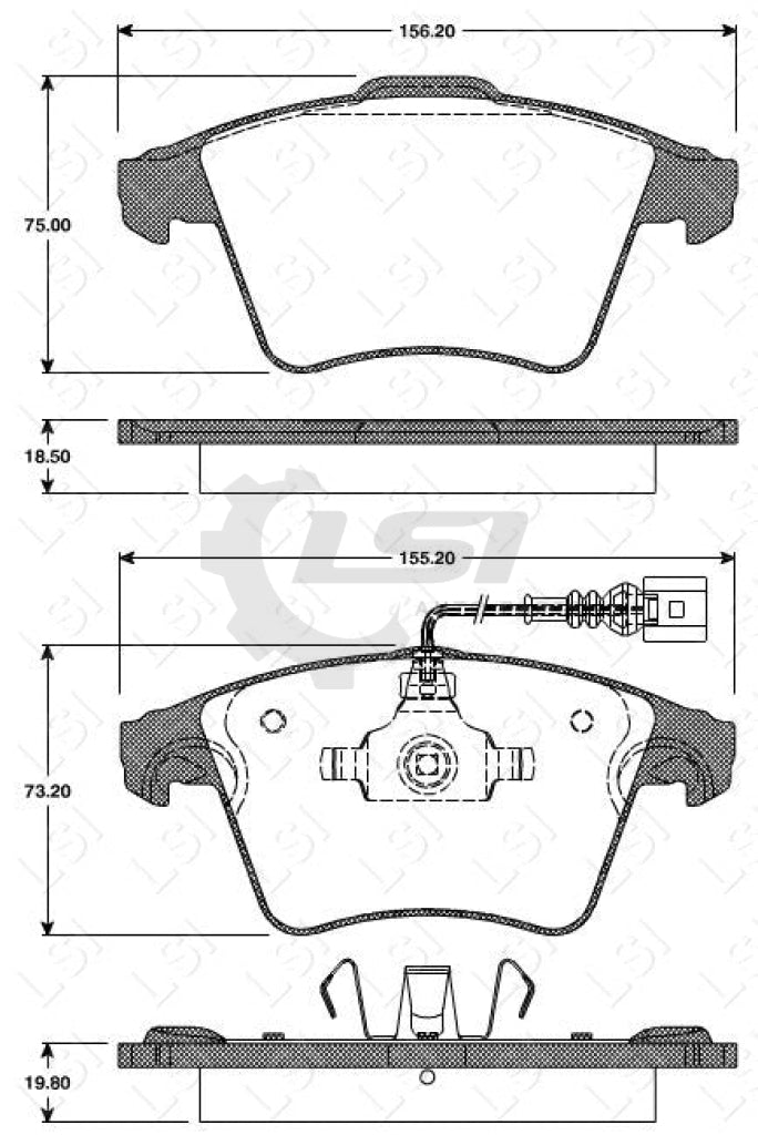 Front Disc Rotor + Heavy Duty Brake Pad+Sensor For Vw Transporter T5 05-08 3.2 Kit
