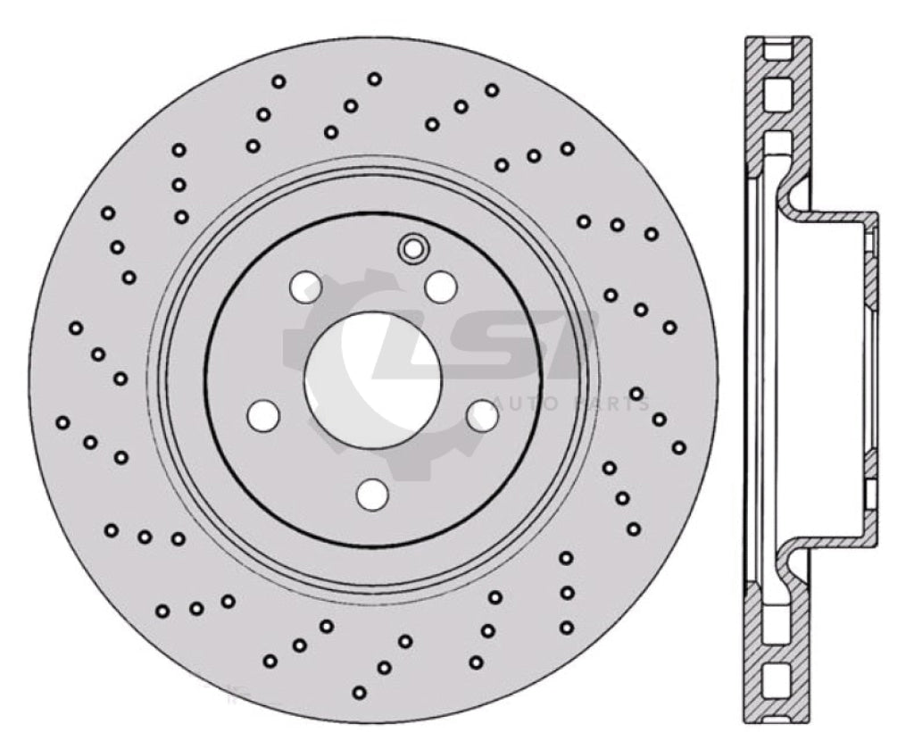 Front European Brake Pads And Cross Drilled Disc Rotors Set For Mb S350 W221 Kit