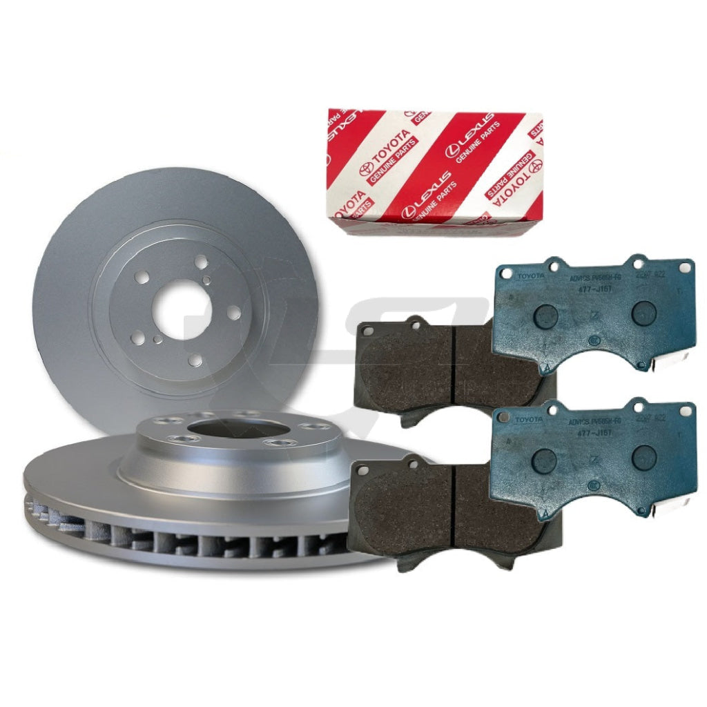 Front Genuine Toyota Brake Pads + Hp Disc Rotors For Prado Grj120 Kzj120 Kdj120 Kit
