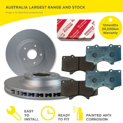 Front Genuine Toyota Brake Pads + Hp Disc Rotors Set For Fj Cruiser Gsj15R Kit