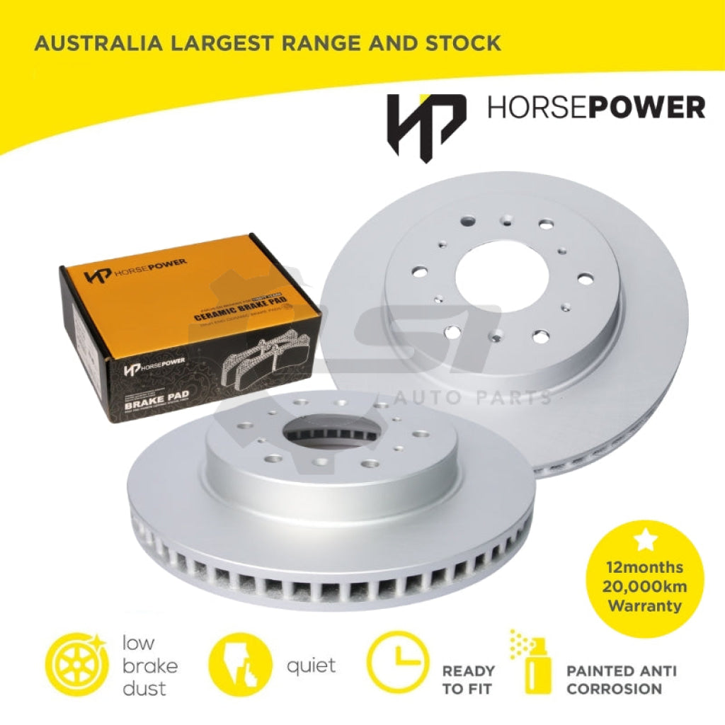 Front Horsepower Disc Rotors and Ceramic Brake Pads for Haval H9 2.0 10/2015-on 334mm Disc Brake Kit