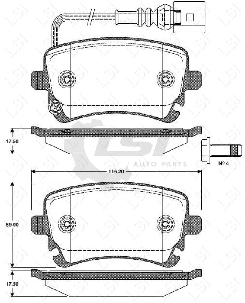 Front Rear Disc Rotor And Brake Pad W Sensors For Vw Transporter 2.0 09-On T5 T6 Kit