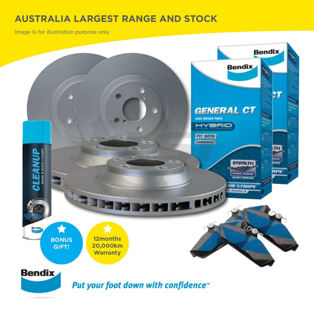 Full Set F+R Bendix Brake Pad + Disc Rotors For Holden Commodore Ss Vf V8 13-15 Kit