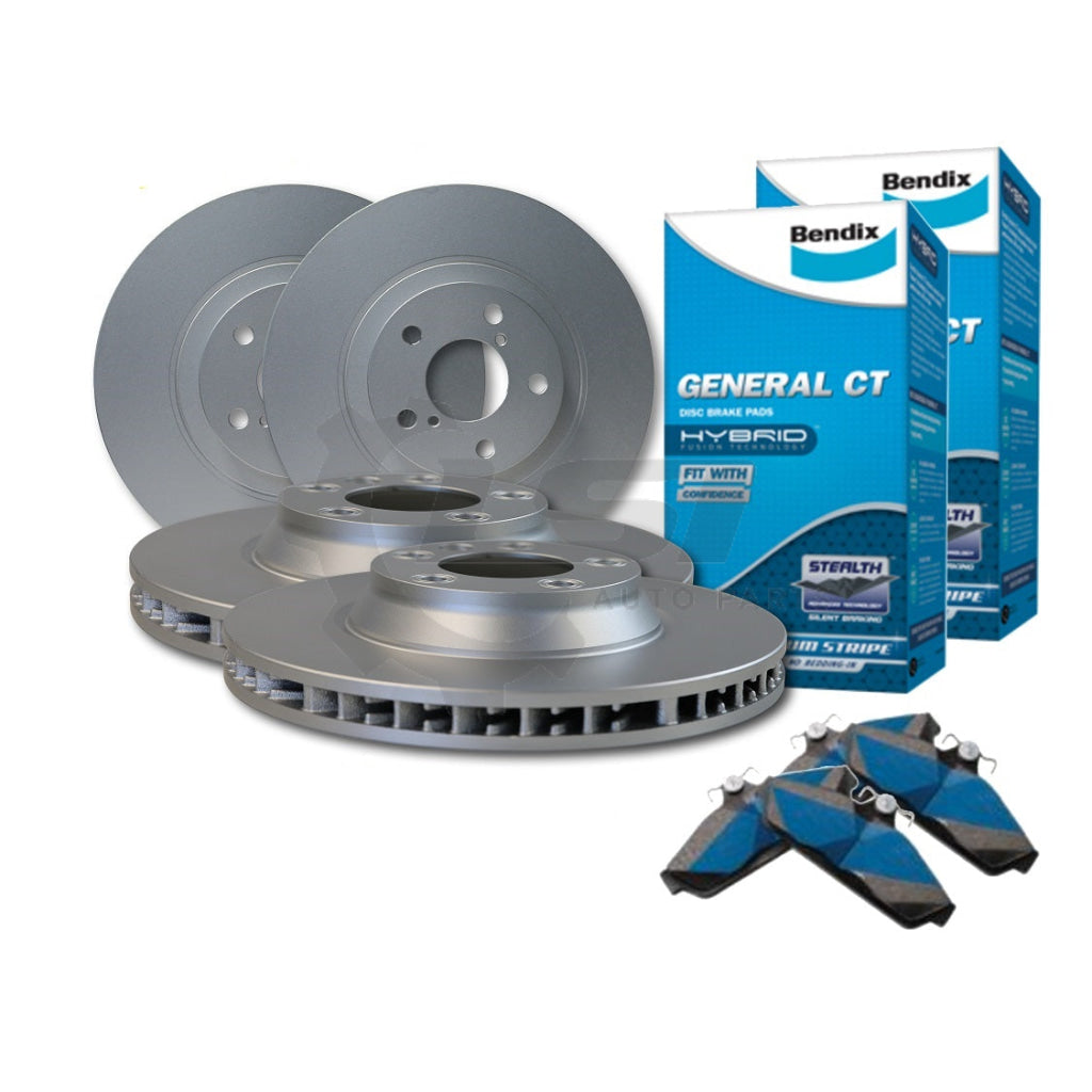 Full Set F+R Bendix Brake Pad + Disc Rotors For Holden Commodore Ss Vf V8 13-15 Kit