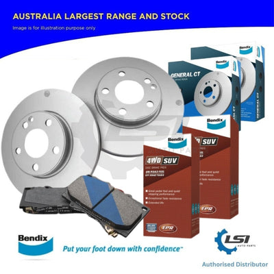 Full Set Front and Rear Bendix Brake Pads and Disc Rotors for PRADO GRJ120 KZJ120 KDJ12 Disc Brake Kit