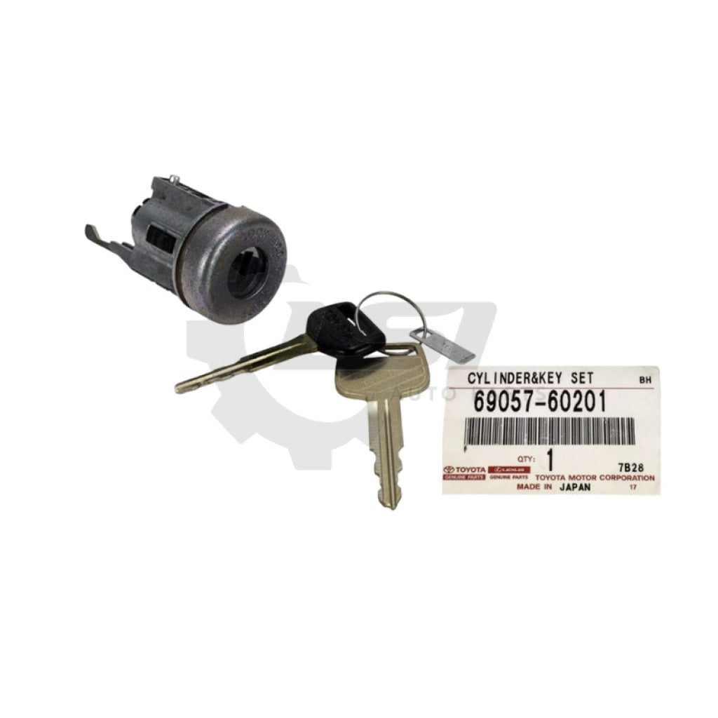 Genuine Toyota LandCruiser 78 70 Series HZJ Ignition Barrel Key With Cylinder 69057 60201 Key Cylinder Set