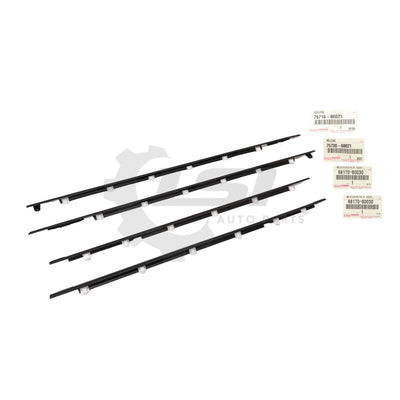 Genuine Toyota Landcruiser 80 Series Lh Rh Front Doors Outer Inner Moulding Set Weatherstrip
