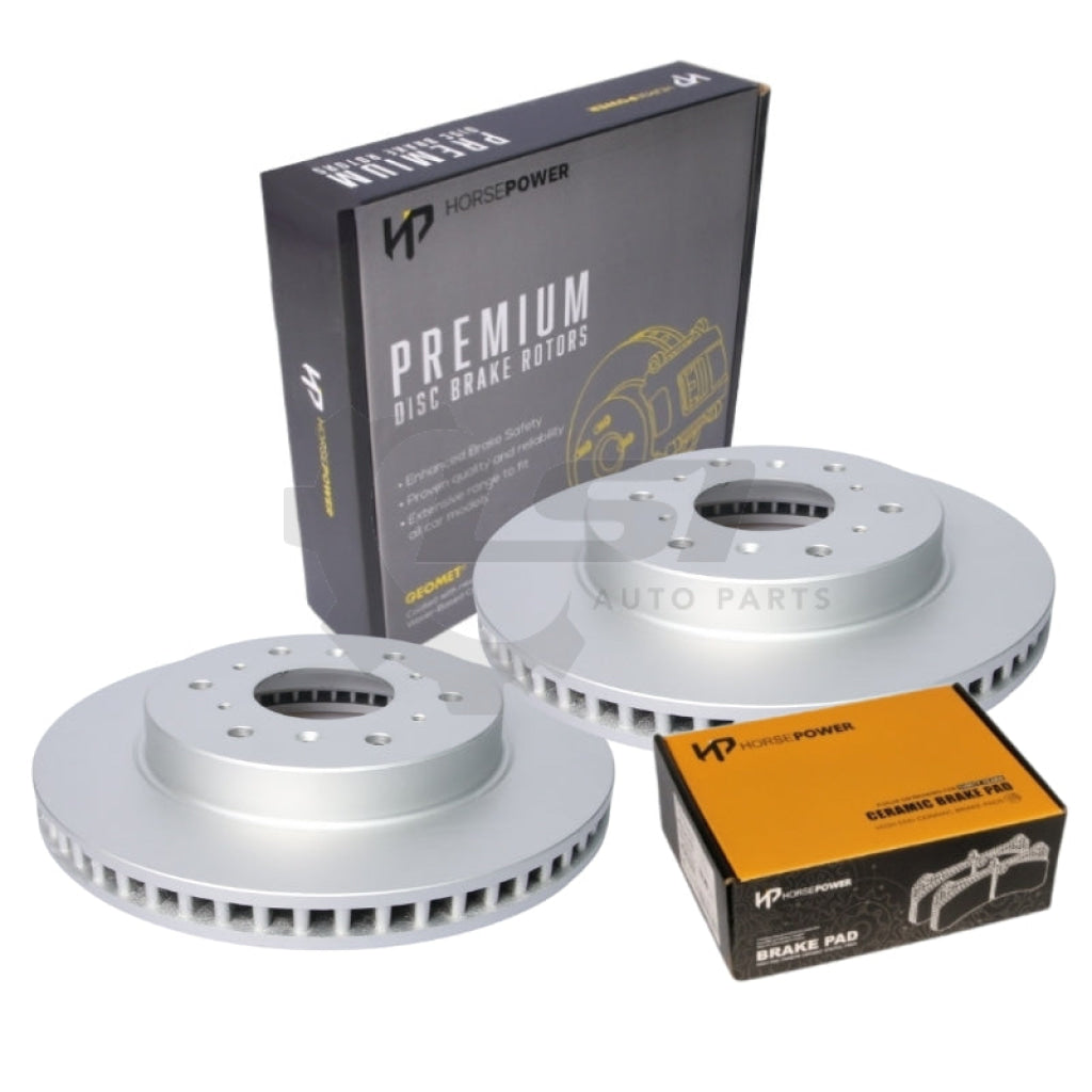 Horsepower Geomet Coated Rear Brake Disc Rotors and Brake Pads for Haval H9 2.0 2015-on Brake Disc Rotors