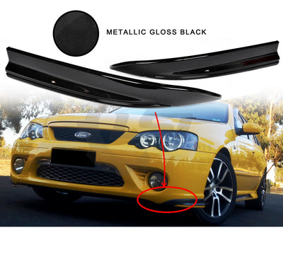 Lh + Rh Bumper Bar Side Lower Spoiler Pod Black For Ford Falcon Bf Xr6 Xr8 Extension