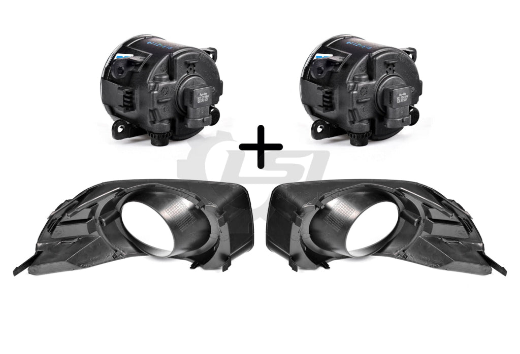Pair Fog Light Lamp + Cover Surround Bezel (BLK) For Ford Falcon FG s2 XR6 XR8 Fog Light