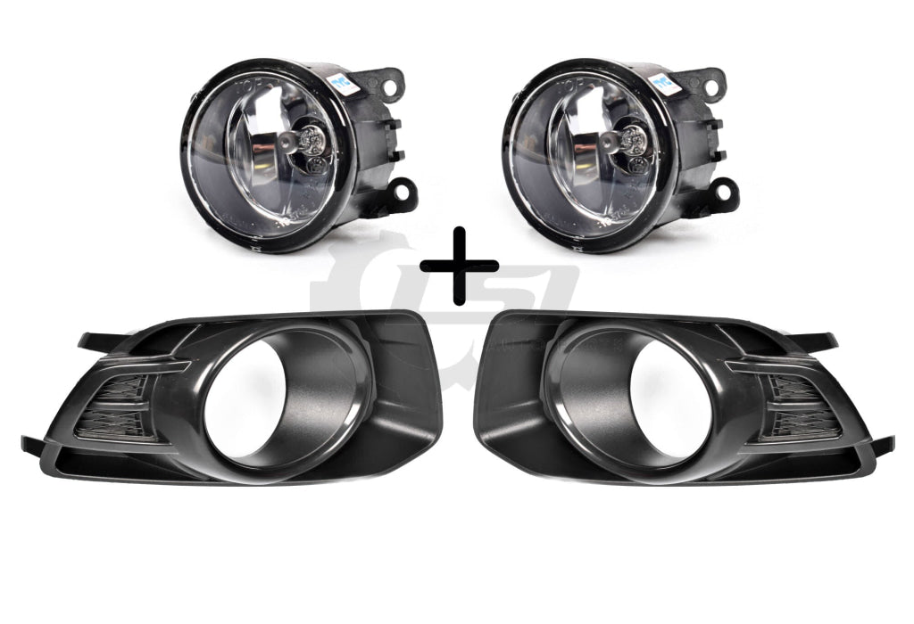 Pair Fog Light Lamp + Cover Surround Bezel (BLK) For Ford Falcon FG s2 XR6 XR8 Fog Light