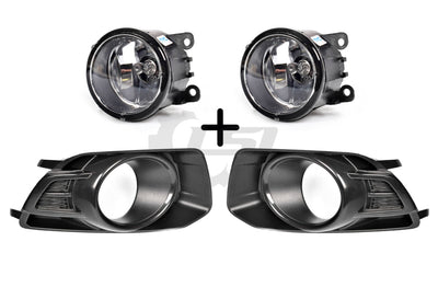 Pair Fog Light Lamp + Cover Surround Bezel (BLK) For Ford Falcon FG s2 XR6 XR8 Fog Light