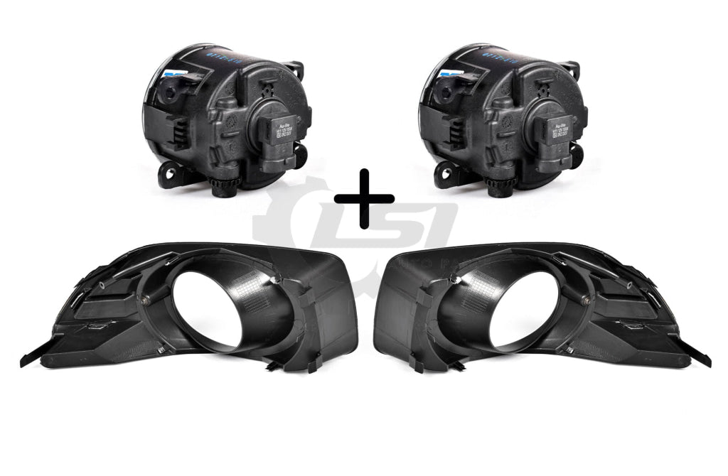 Pair Fog Light Lamp + Cover Surround Bezel Chrome for Ford Falcon FG s2 XR6 XR8 Fog Light