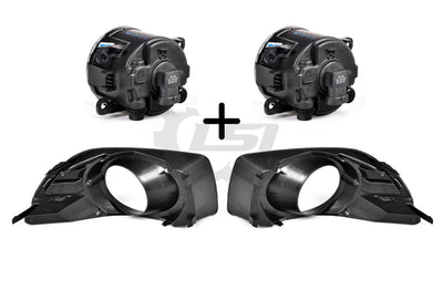 Pair Fog Light Lamp + Cover Surround Bezel Chrome for Ford Falcon FG s2 XR6 XR8 Fog Light