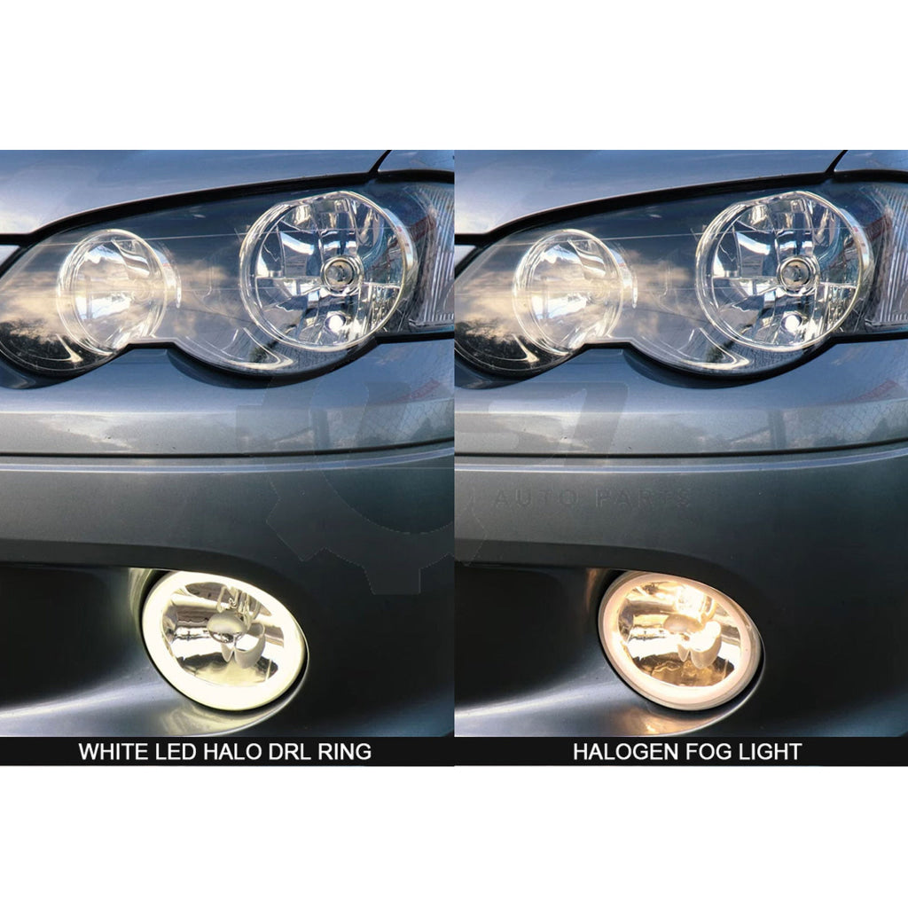 Pair Fog Light Lamp (Halo LED) & Lower Bumper Grille For Ford Falcon BF XR6 XR8 Fog Light