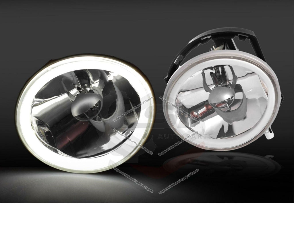 Pair Lh+Rh Fog Lights Spot Lamps (Halo Led) For Ford Falcon Ba Bf Xr6 Xr8 02-08 Light
