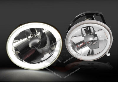 Pair Lh+Rh Fog Lights Spot Lamps (Halo Led) For Ford Falcon Ba Bf Xr6 Xr8 02-08 Light