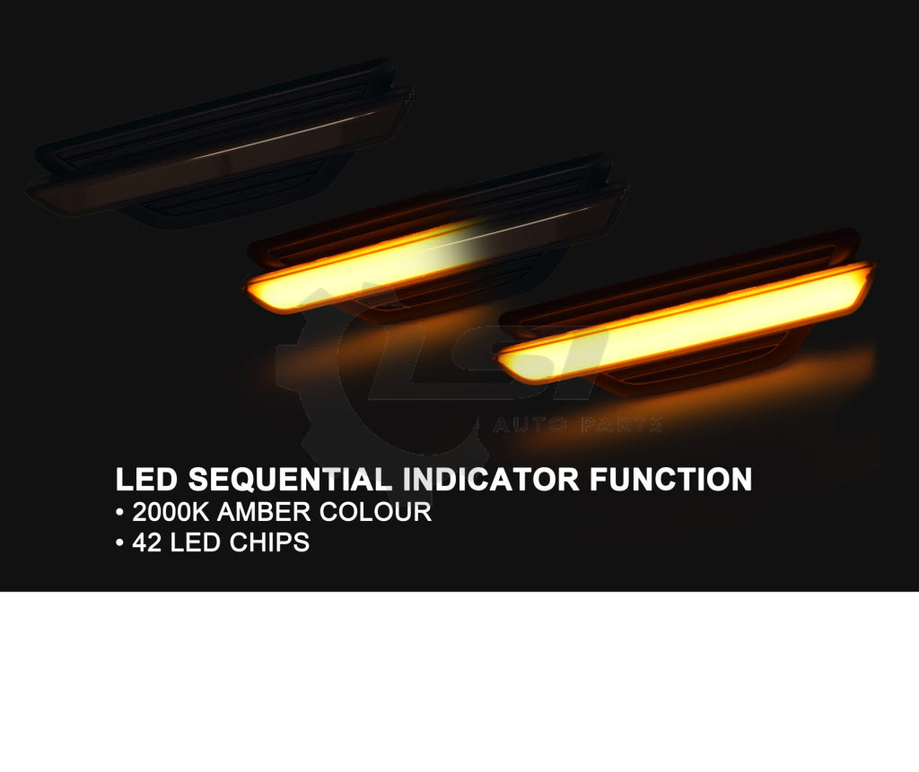 Pair Of Led Sequential Guard Flasher Indicator For Ford Falcon / Fpv Fg Mk1 Mk2 Light
