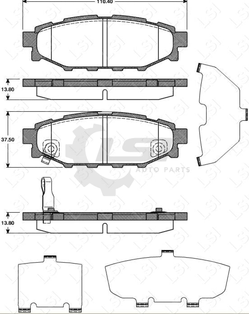 Rear Bendix Gct Brake Pads & Rotors Suits Subaru Impreza Wrx 2.5 Turbo 2007-On Disc Kit