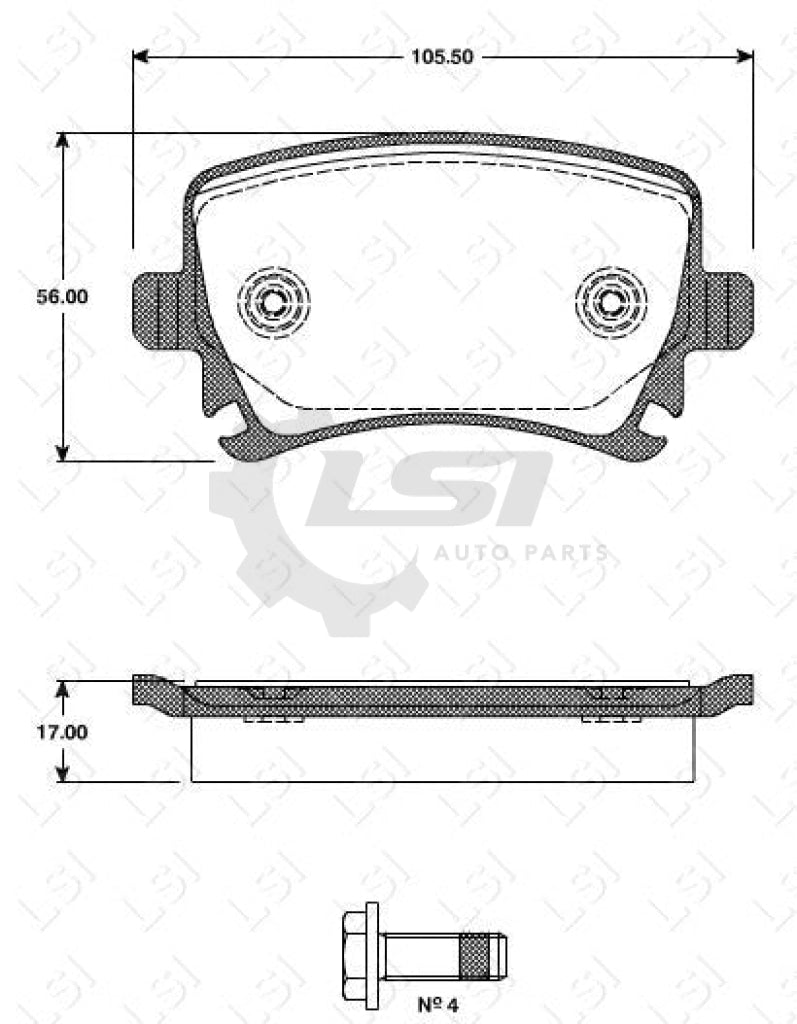 Rear Brake Pad And Disc Rotors Set For Volkswagen Eos 103Tdi 147Tsi 155Tsi 2008- Kit