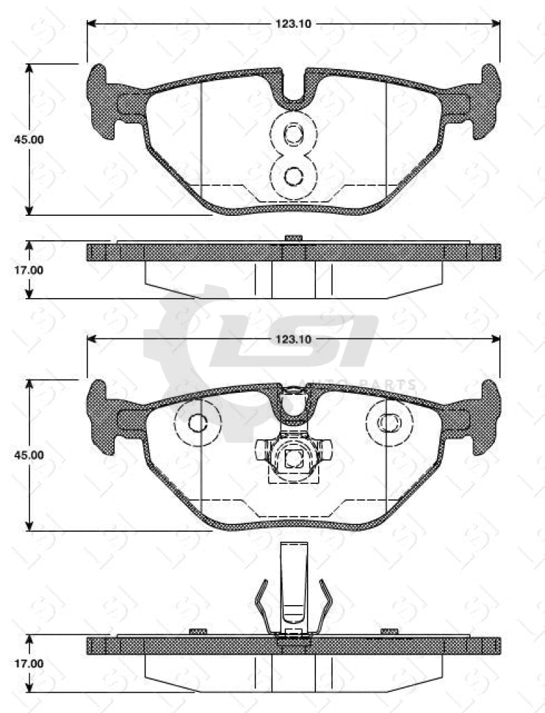 Rear Brake Pad + Sensor And Vented Disc Rotor Set For Bmw 320I E46 98-05 Kit