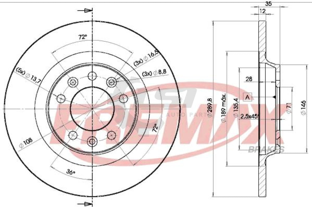 Rear Brake Pads And Fremax Disc Rotors For Peugeot 407 2.0L 2005-2011 Kit