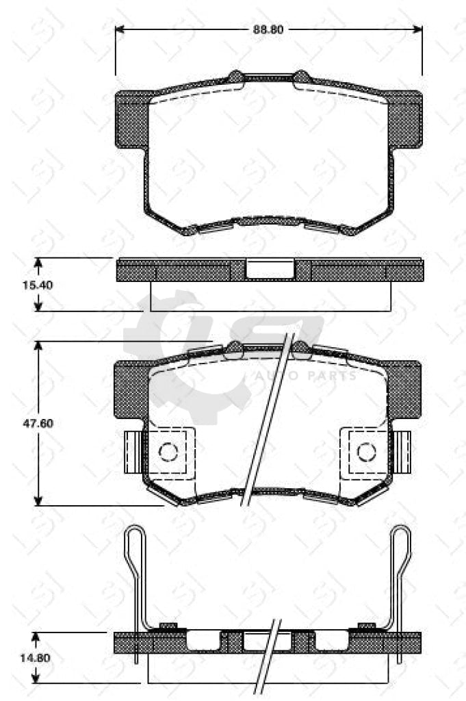 Rear Brake Pads And Rotor Set For Honda Prelude 2.2L Vtir Vti Dohc 5 Studs 97-02 Disc Kit