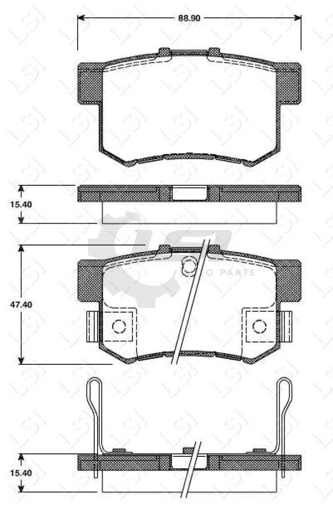 Rear Brake Pads And Rotors Set For Honda Accord 2.2I Sedan Cd Ce 95-97 Disc Kit