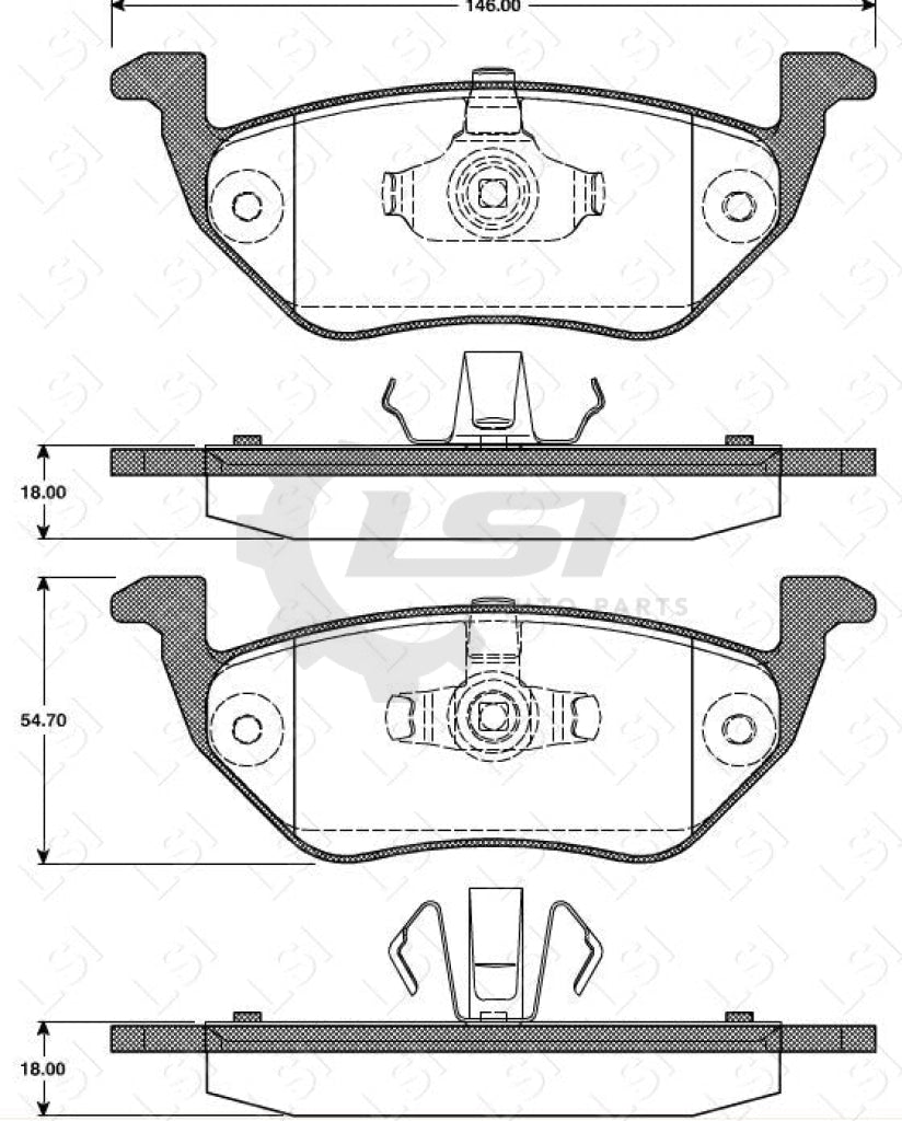 Rear Disc Brake Pads Set Of 4 Pieces