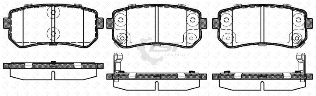 Rear Disc Brake Pads Set Of 4 Pieces